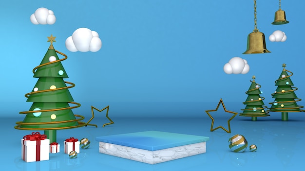 Natale e Capodanno 3D per sfondo e podio