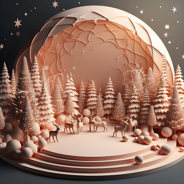 Natale e Capodanno sfondo rendering 3d illustrazione 3d