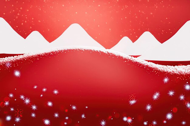 Natale rosso con sfondo di neve