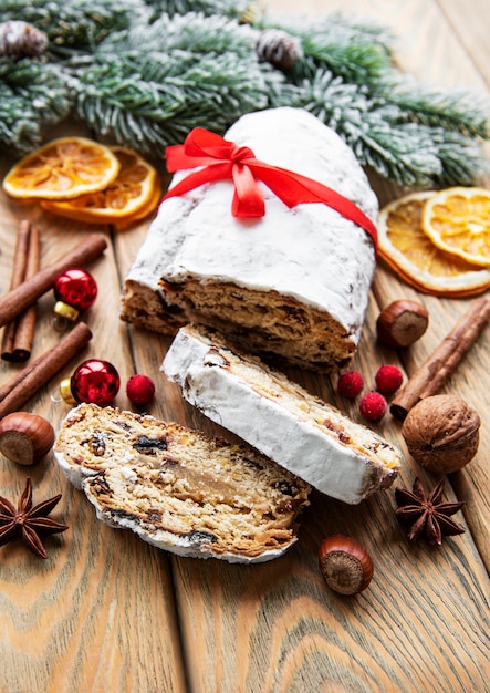 Natale stollen su legno