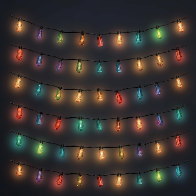 Natale String Lights acquerello clipart