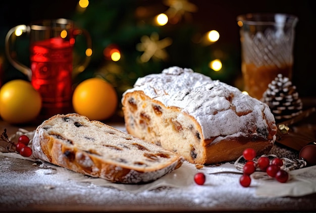 Natale tradizionale pane alla frutta stollen