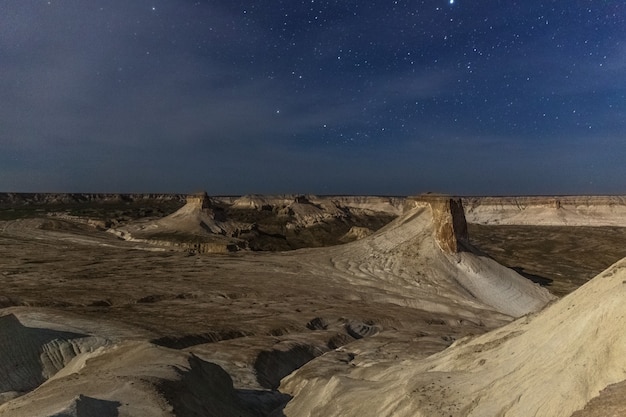 Natt sull'altopiano di Ustyurt. Distretto di Boszhir. Il fondo di un oceano secco Tetide