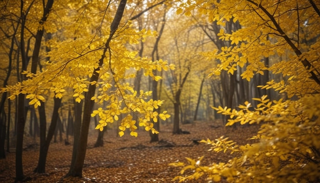 natura astratta autunno sfondo con foglie gialle