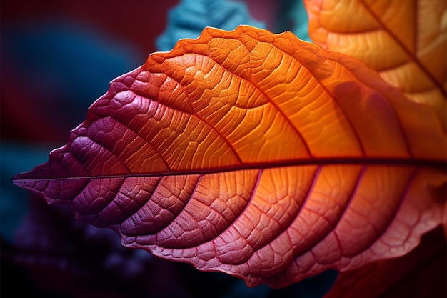 Natura bellezza organica foglia d'autunno vibrante che mostra la trasformazione stagionale