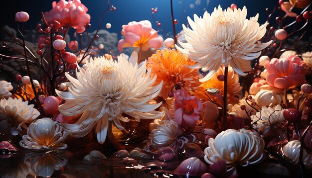 Natura bellezza subacquea vibrante collezione di pesci corallini e piante acquatiche generata dall'intelligenza artificiale
