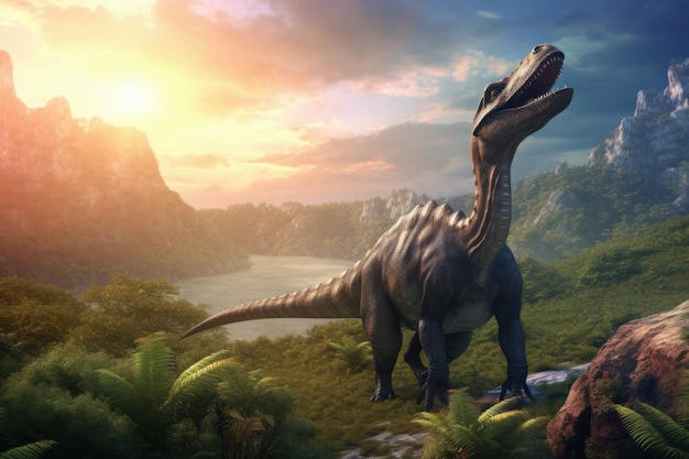 Natura dei dinosauri Animali spaventosi del paesaggio Genera Ai