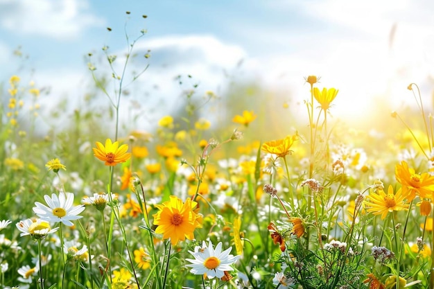 Natura del fiore usando come sfondo la pagina di copertina primaverile estate