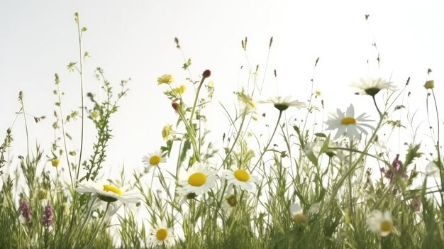 Natura Fiori Su Sfondo Bianco