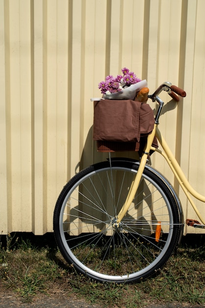 Natura morta del cestino della bicicletta