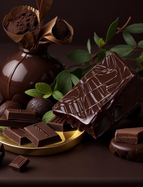 natura morta di carta da parati al cioccolato