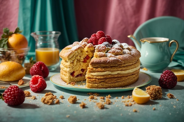 Natura morta di deliziosa pasticceria