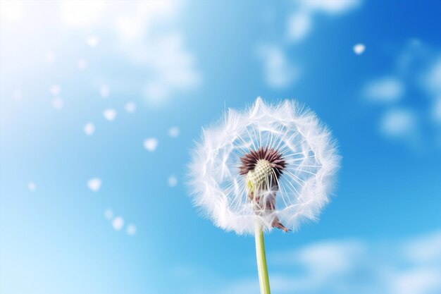 Natura pianta di tarassaco fiore di primavera cielo