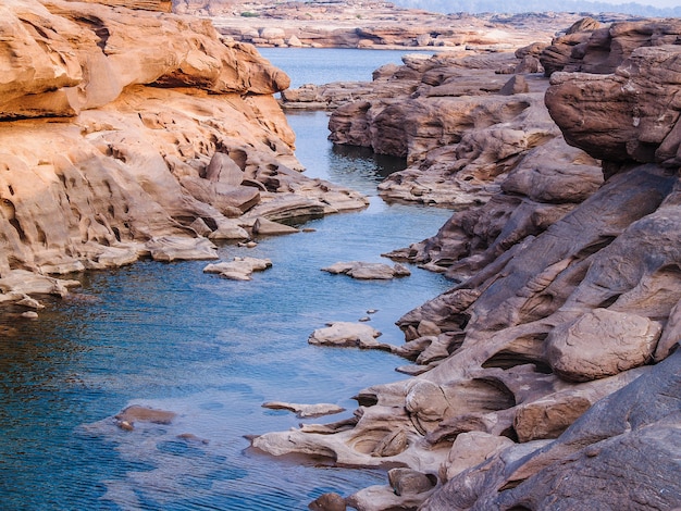 Naturale del canyon della roccia nel Mekhong