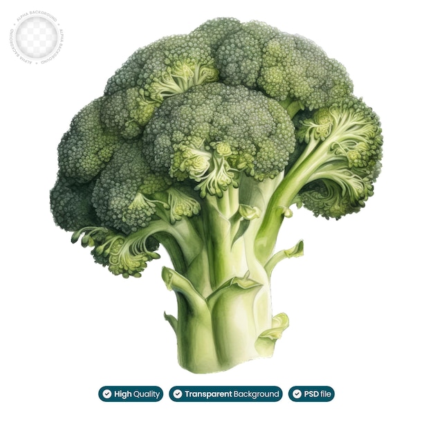 Nature39s Green Jewel Acquerello Arte di Broccoli