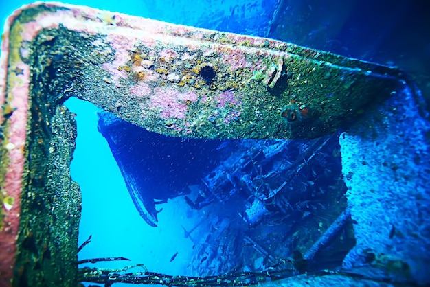 naufragio, immersione su una nave affondata, paesaggio sottomarino