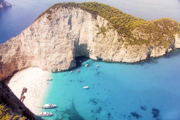 Naufragio sulla spiaggia Navagio a Zante