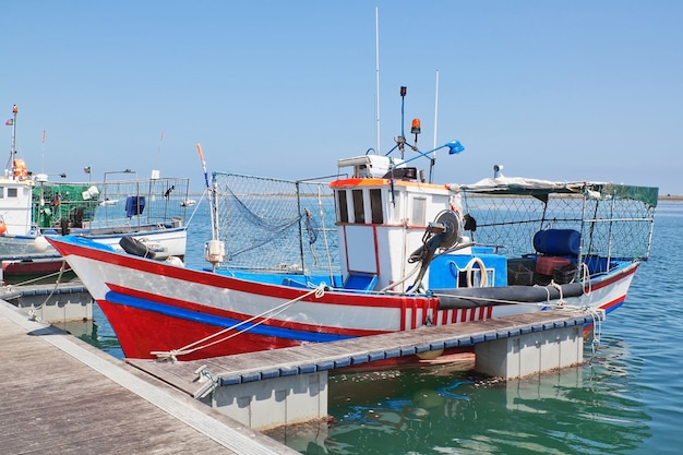 Nave barca d'epoca per la pesca industriale. Portogallo Algarve.