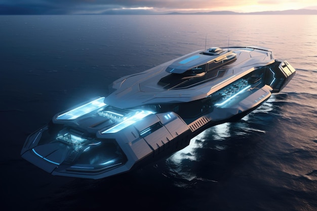 Nave da carico futuristica del futuro