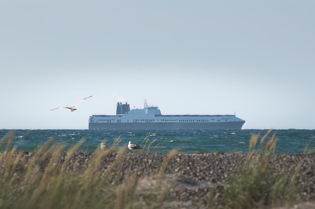 nave da carico nel Mare del Nord in Danimarca