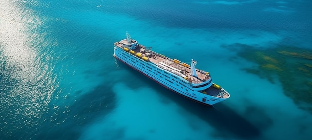 Nave da crociera di lusso Nave passeggeri Crociera nell'oceano concetto di turismo intelligente viaggi durante le vacanze