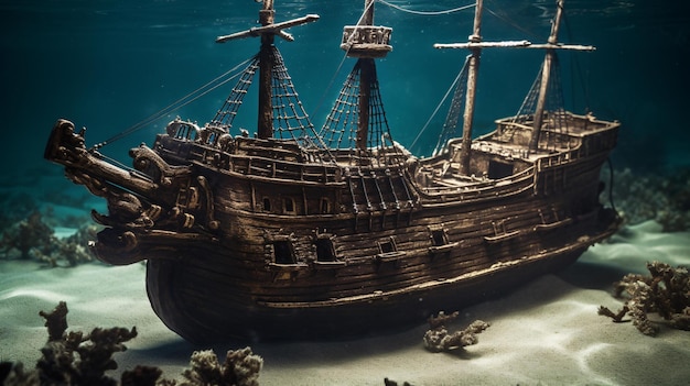 nave pirata affondata sott'acqua