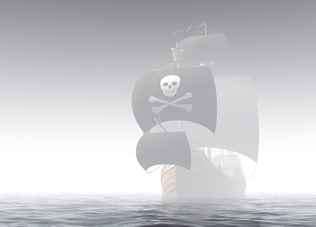 Nave pirata nella nebbia