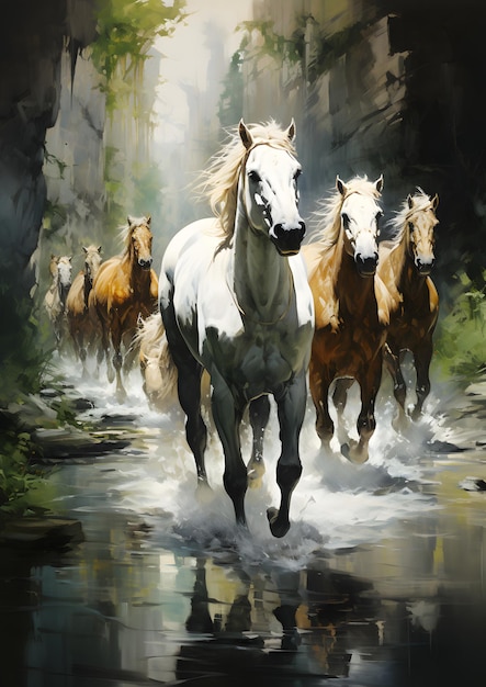 Navigatori attraverso i fiumi dell'unità i cavalli ci guidano in un viaggio dove le correnti di emozione condivisa