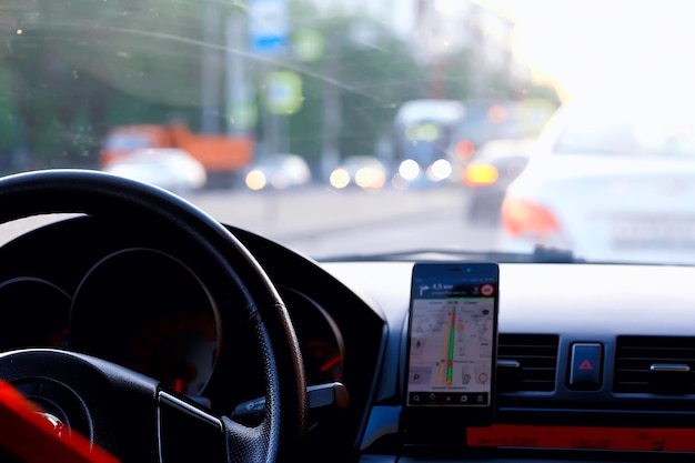 navigazione all'interno dell'auto gadget/tecnologia viaggio viaggio, navigatore telefono trasporto