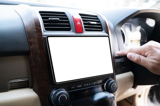 Navigazione GPS sullo schermo nel trasporto di auto intelligenti alla tecnologia moderna di destinazione