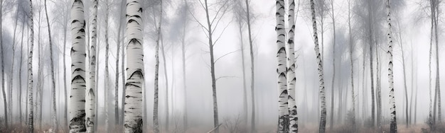 nebbia autunno foresta panorama paesaggio mistico generativo ai