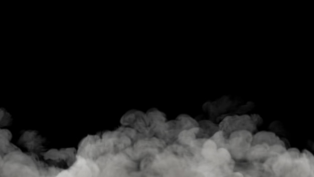 Nebbia e nebbia su sfondo nero