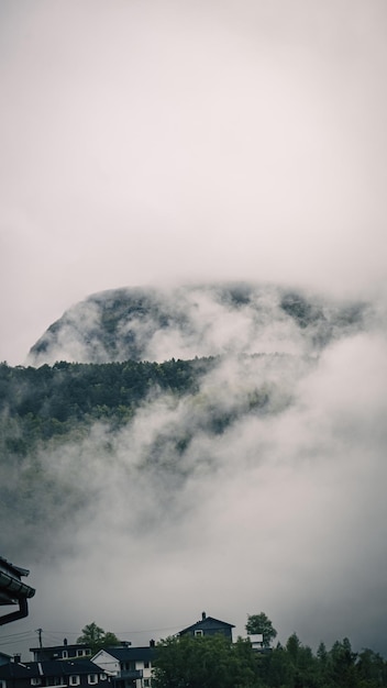 nebbia nelle montagne nuvole avvolgono le montagne in Norvegia