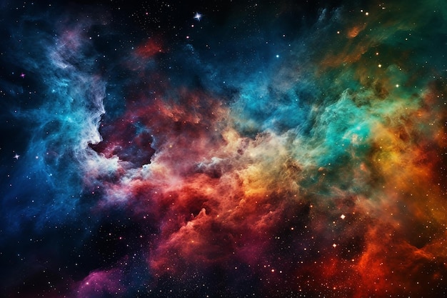 Nebulosa colorata, galassia, stelle, nuvole e universo 5