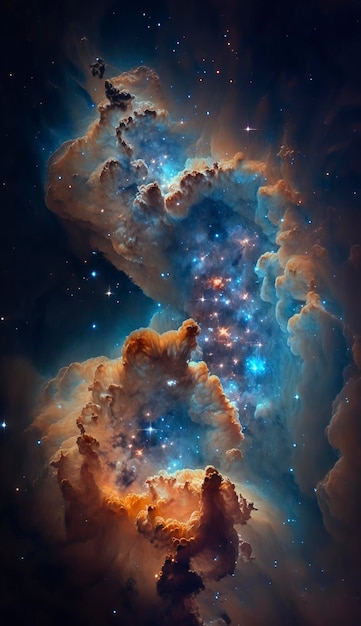 nebulosa colorata piena di stelle