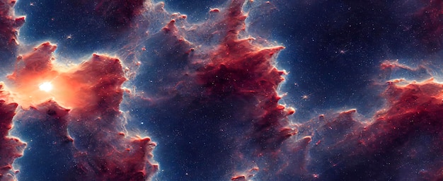 Nebulosa della galassia spaziale nei pianeti e nelle stelle dello spazio esterno