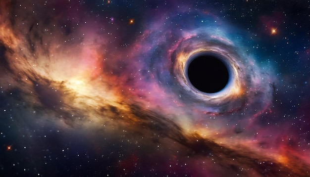 nebulosa di buco nero sullo sfondo spaziale e carta da parati