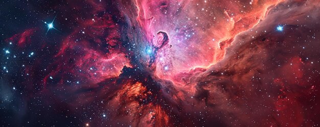 Nebulosa di galassie e stelle Bandiera spaziale HDR generativa AI