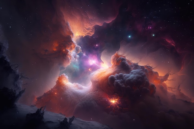 Nebulosa e stelle nello spazio profondo