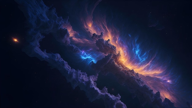 Nebulosa Galassia Sfondo Cosmo Nuvole E Bellissimo Universo Notte Stelle Generative AI