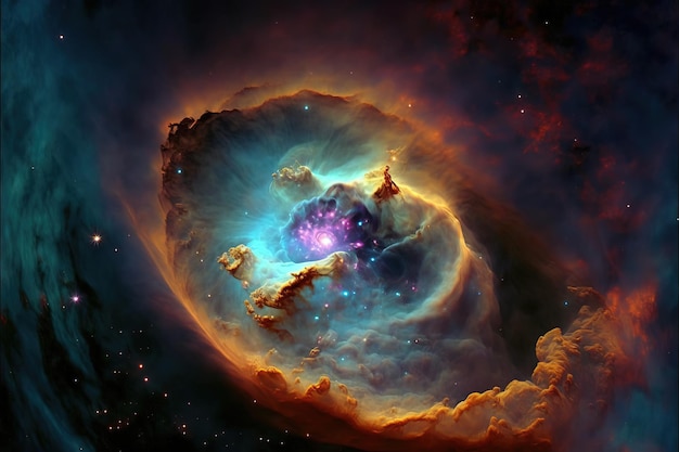Nebulosa perla con stelle Sfondo AI generativo della galassia fantasy