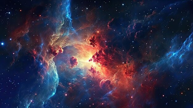 Nebulosa vibrante nelle profondità dello spazio IA generativa