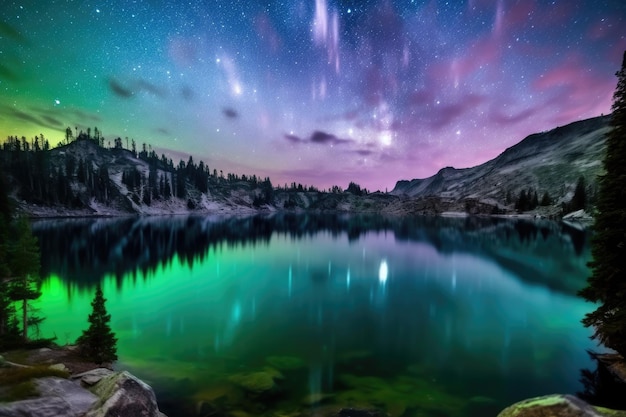 Nebulosa vista da sopra un lago di montagna