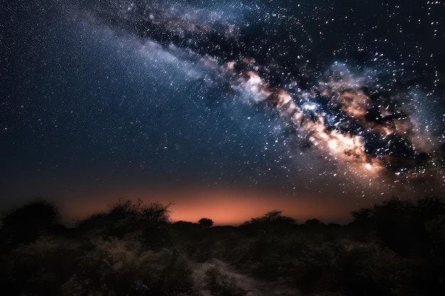 Nebulose e ammassi stellari in un cielo notturno con vista della Via Lattea visibile