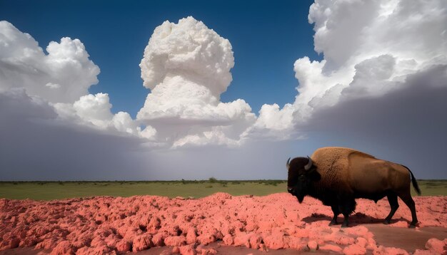 Nei cieli sopra l'Impero del Mali i bisonti vagano in formazioni nuvolose che rispecchiano vaste barriere coralline.