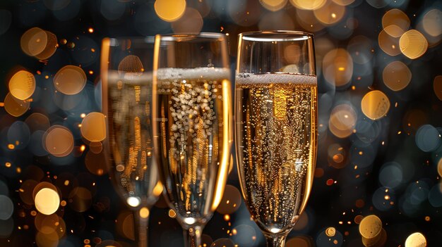 Nel bagliore dei successi, i flauti dello champagne si innalzano, brindando al successo con effervescenza.