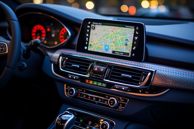 Nell'app GPS per auto lo smartphone visualizza la mappa di navigazione per viaggi senza interruzioni