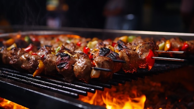 Nella foto un braciere con verdure kebab e carbone