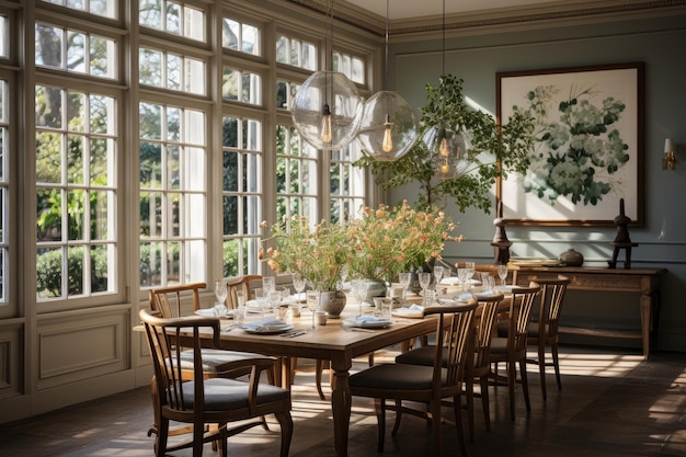 Nella sala da pranzo una cornice vuota