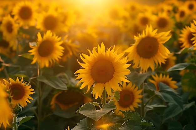 Nella seconda scena un campo di girasoli brilla